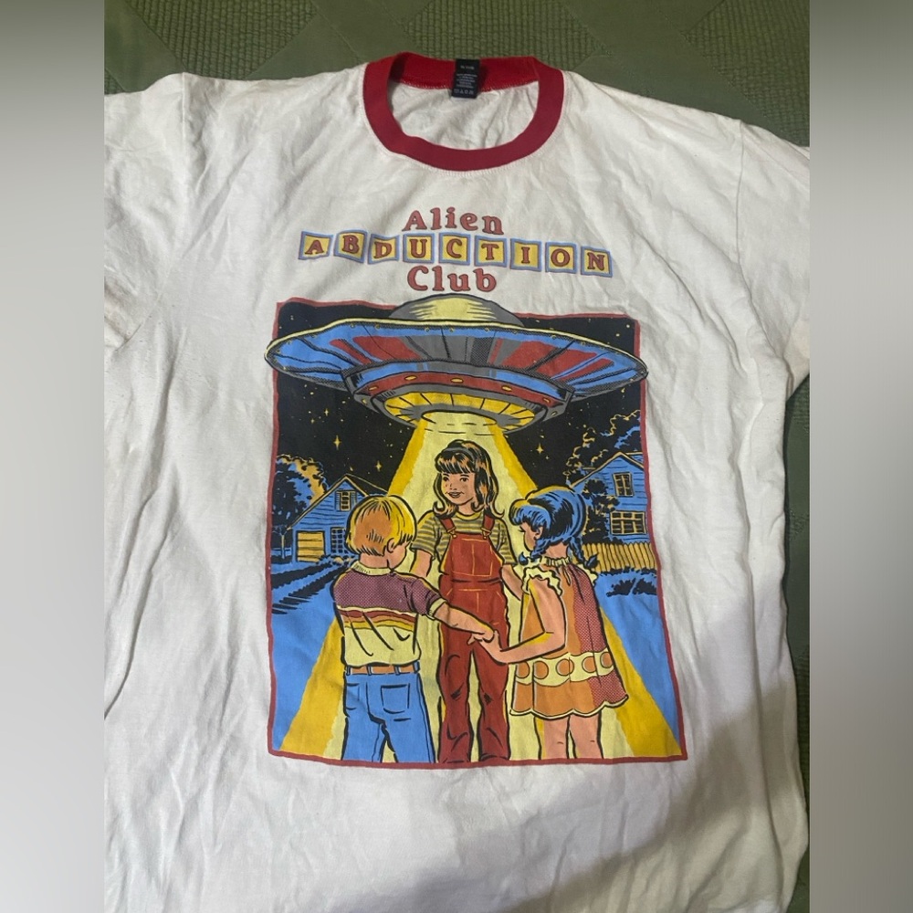Alien abduction ringer T shirt